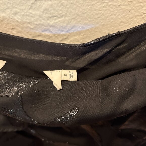 Astr Andrea One Shoulder Maxi Dress Black Shimmer Size S - Picture 5 of 6